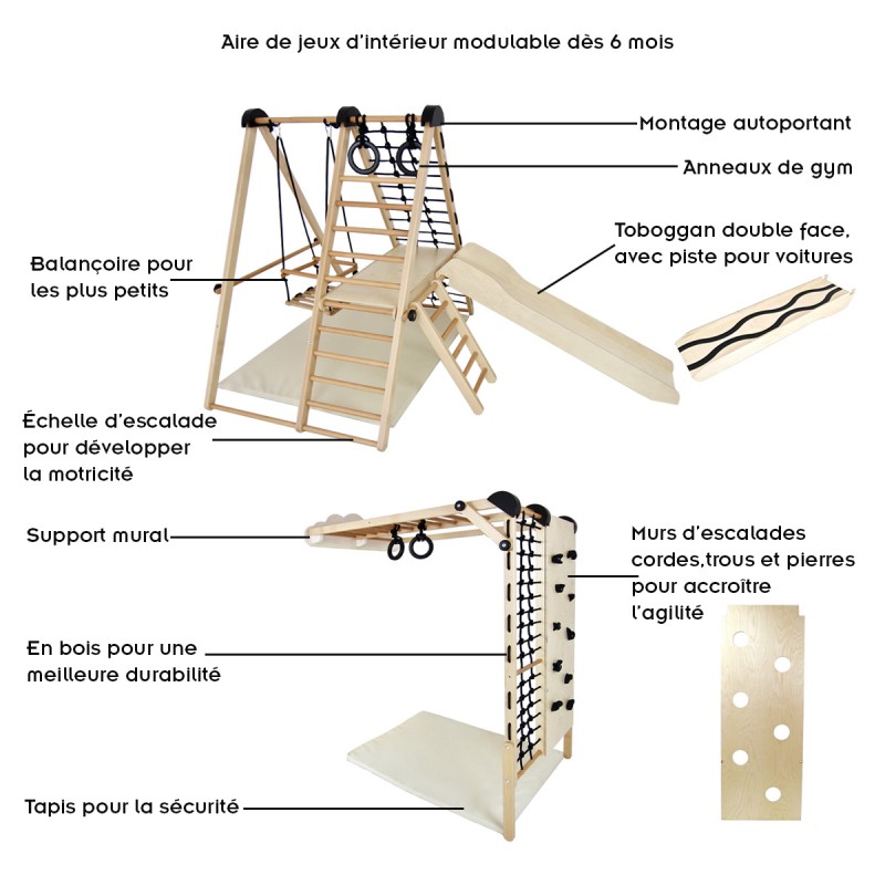 Module escalade avec plusieurs murs