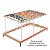 YKE Sommier à lattes ergonomique cadre en bois avec plots de soutien tête et pied relevables