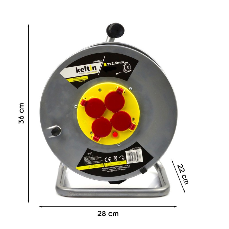 Enrouleur électrique 4 prises 3x2,5mm