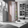 ROMA -  Armoire vitrine lumière LED 3 portes battantes - 90x194 cm