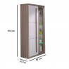 ROMA -  Armoire vitrine lumière LED 3 portes battantes - 90x194 cm