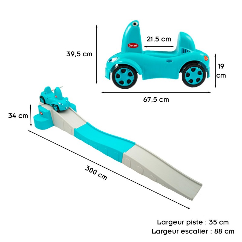 COCHE Roller coaster piste porteur enfant montagnes russes Bleu