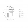 Raccord coudé 90° mâle / mâle 16x1/2" tube PER Ø16