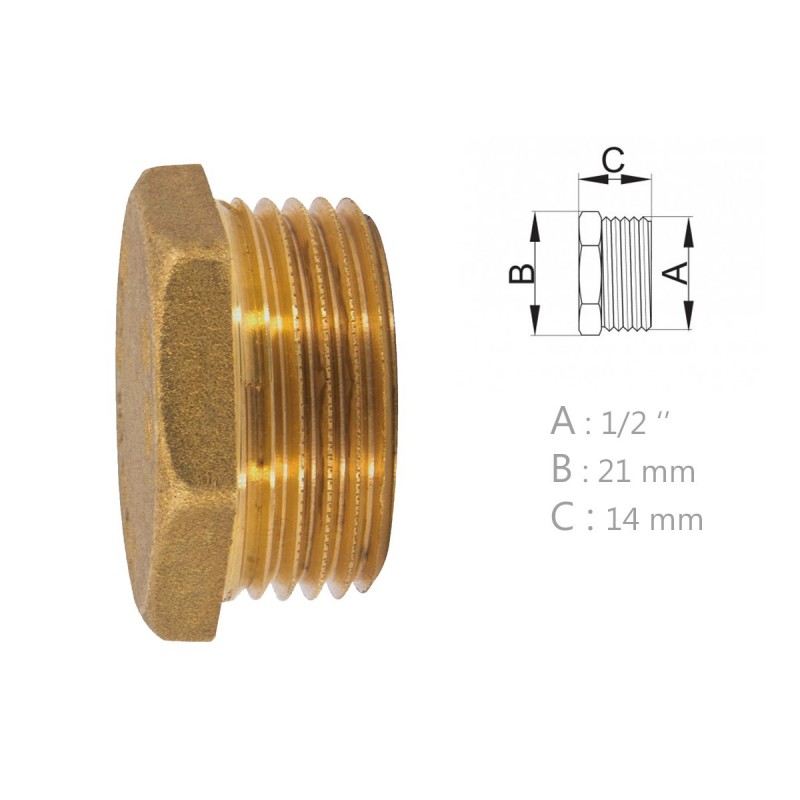 Bouchon obturateur en laiton filetage mâle