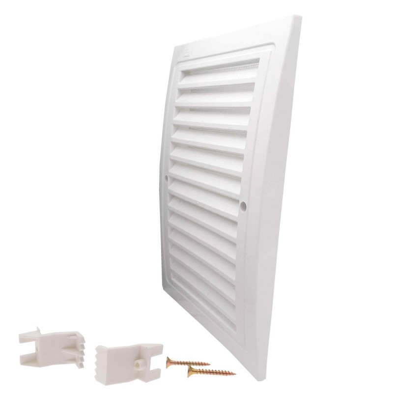 Grille intérieur extérieur plastique avec moustiquaire 140x210mm