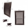 Grille intérieur extérieur plastique avec moustiquaire 140x210mm