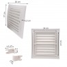 Grille de ventilation plastique 140x140 mm