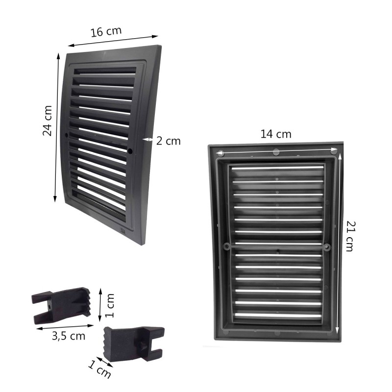 Grille de ventilation plastique 140x210 mm