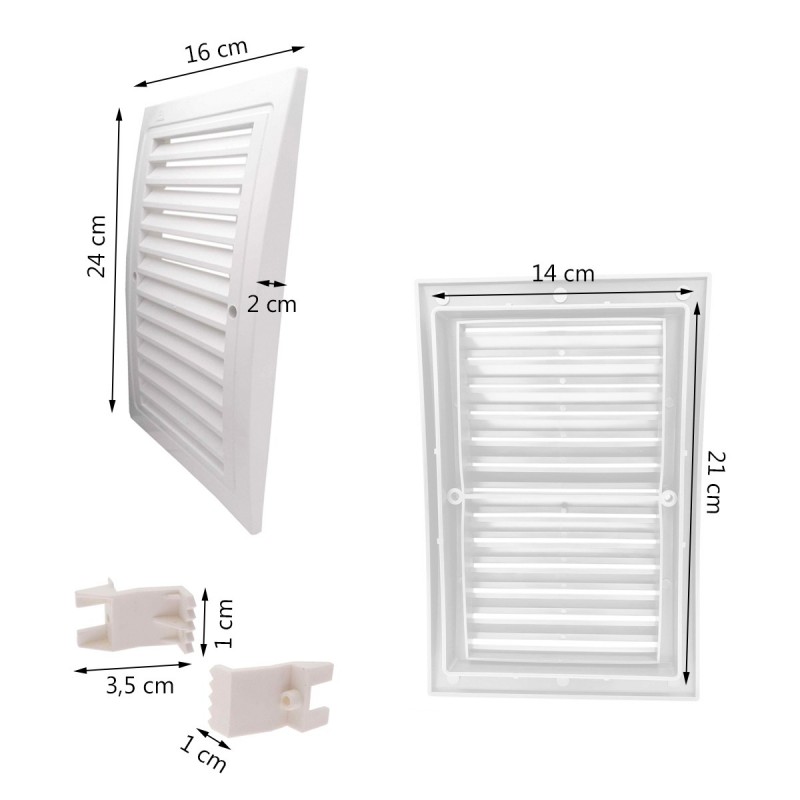 Grille de ventilation plastique 140x210 mm