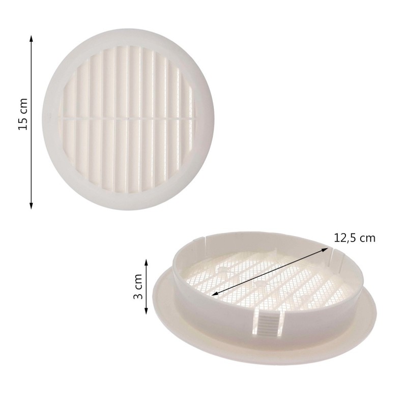 Grille ronde pour pvc et gaine avec moustiquaire Ø125