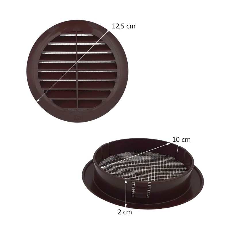 Grille ronde pour gaine et PVC avec moustiquaire Ø100