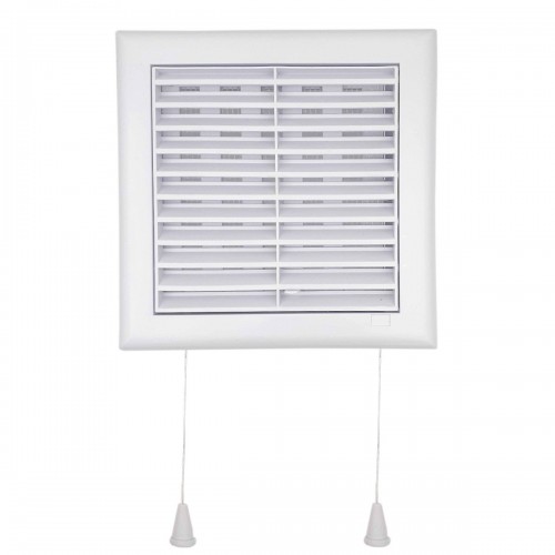 Grille intérieur avec moustiquaire et tirette  140x140mm