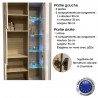 ROMA -  Armoire vitrine lumière LED 3 portes battantes - 90x194 cm