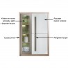 ROMA -  Armoire vitrine lumière LED 2 portes battantes - 90x130 cm