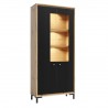 PARII Vaisselier 5 étages en bois vitrine avec LED 89x196 cm design contemporain