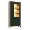 PARII Vaisselier 5 étages en bois vitrine avec LED 89x196 cm design contemporain