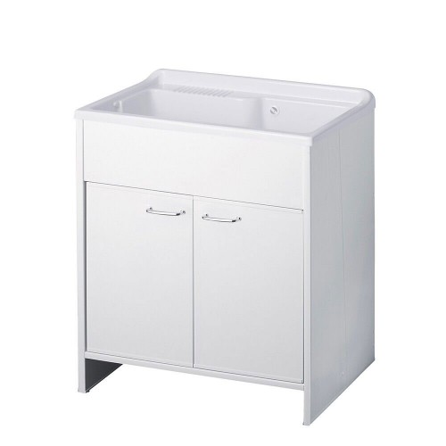 Meuble buanderie double porte avec vasque 80x50