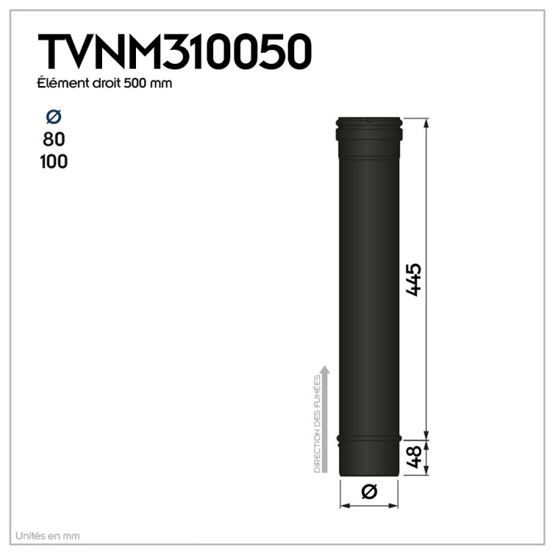 TVNM Conduit simple paroi étanche polycombustible