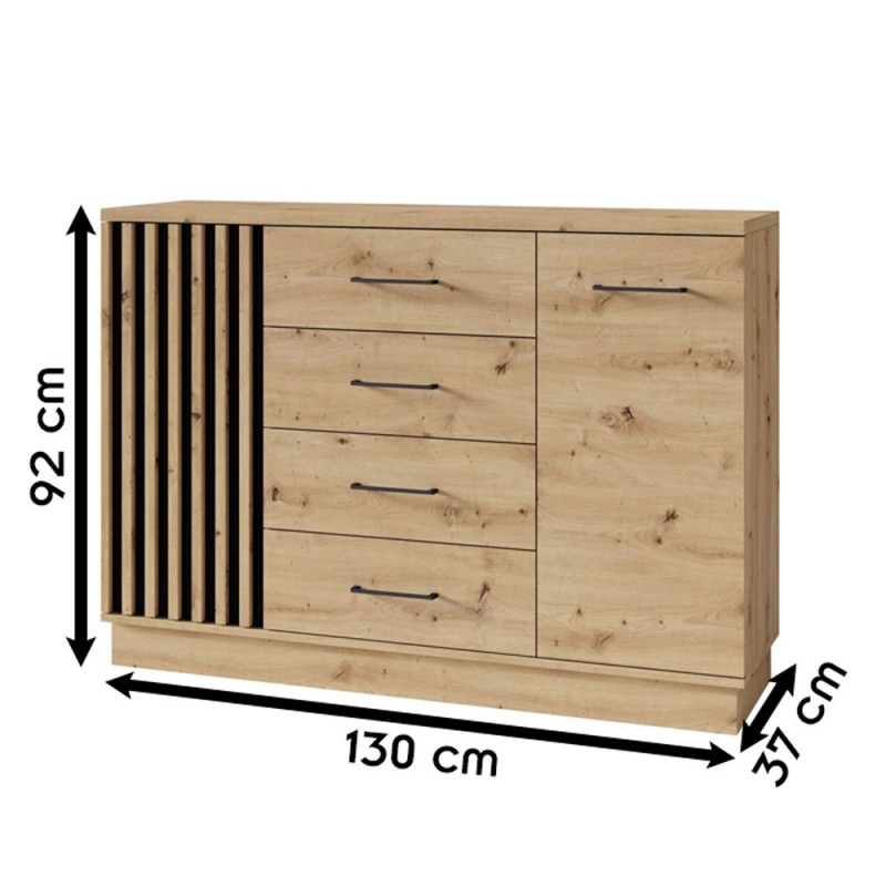 ARTIZ Commode avec portes et 4 tiroirs