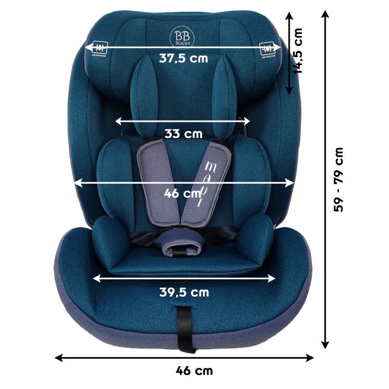 MAUI siège auto extensible pour enfant de 76 - 150 cm sans isofix nouvelles normes R129/2