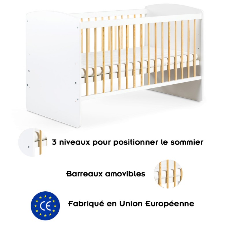 KAROLINA II Lit bébé à barreaux 120x60