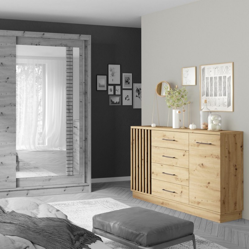 ARTIZ Commode avec portes et 4 tiroirs