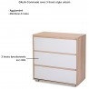 DALIA Commode avec 3 tiroirs style urbain couleur bois