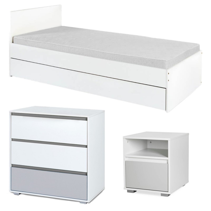 DALIA Chambre enfant adolescent avec lit + chevet + commode DALIA Chambre enfant adolescent avec lit + chevet + commode