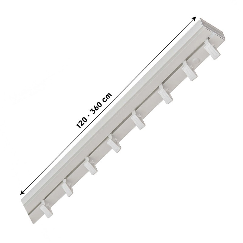 SIMI rail de tringle de plafond en PVC avec les glissières 120 Simple droit