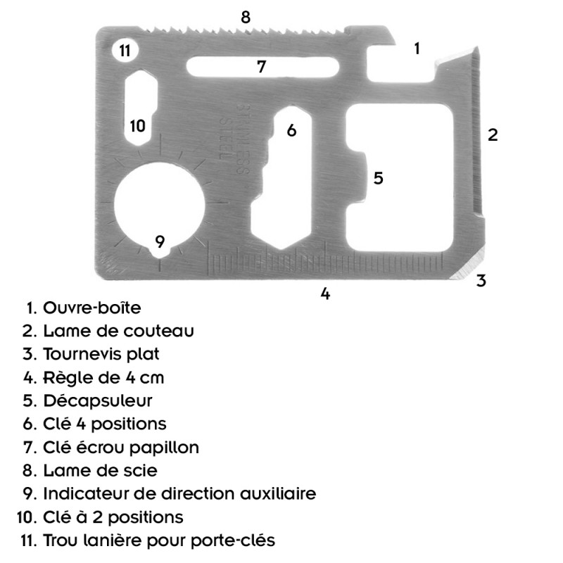 SAFE Kit de survie 6 en 1