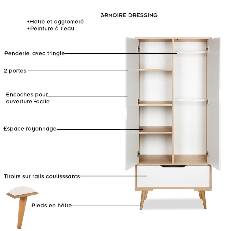 Armoire dressing avec penderie