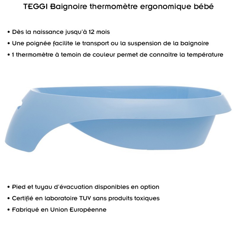 TEGGI Baignoire ergonomique bébé