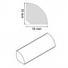 Qart de rond pvc blanc 13mm longueur 2,5m lot de 1