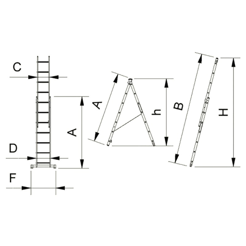 XTRA Echelle en aluminium 2 plans