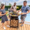 FIESTA Brasero haut de qualité barbecue plancha en acier épais peint Noir