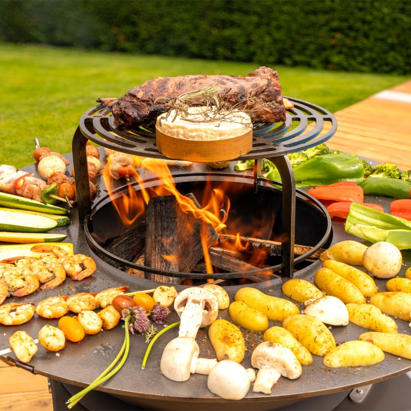 FIESTA Brasero haut de qualité barbecue plancha en acier épais peint Noir