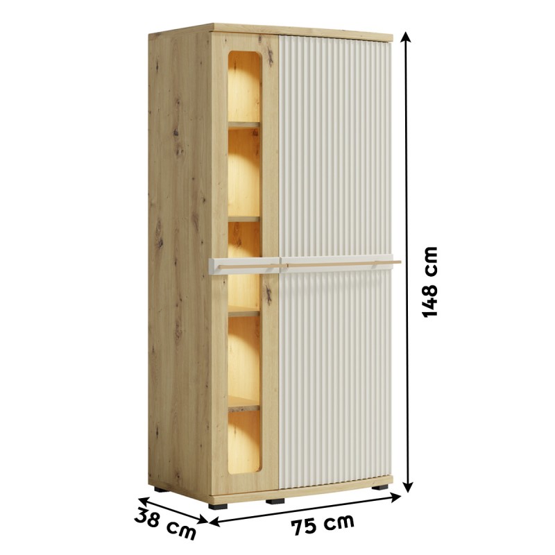 CANDY Vitrine 5 étages bois clair