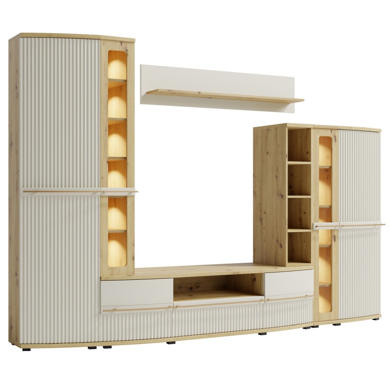CANDY Ensemble de meubles de salon Vitrine Armoire Bibliothèque Meuble TV Étagère design moderne épuré CANDY Ensemble de meubles de salon Vitrine Armoire Bibliothèque Meuble TV Étagère design moderne épuré