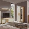 BRUNO Meuble TV 2 portes 2 tiroirs 171x53 cm en bois clair design intemporel