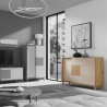 BRUNO Buffet 3 portes blanc et bois clair