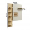 BRUNO Grand panneau mural 6 étagères 125x174 cm en bois clair design intemporel