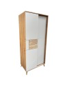 BRUNO Armoire penderie 2 portes 87x193 cm en bois clair design intemporel