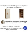 BRUNO Armoire penderie 2 portes 87x193 cm en bois clair