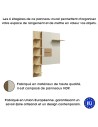 BRUNO Grand panneau mural 6 étagères 125x174 cm en bois clair design intemporel