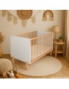 MATTI Lit bébé évolutif à barreaux pieds droits vernis écologique