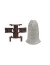 Angle extérieur + support pour plinthe PVC 59 mm