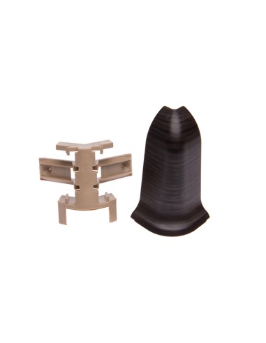 Angle extérieur + support pour plinthe PVC 59 mm Angle extérieur + support pour plinthe PVC 59 mm
