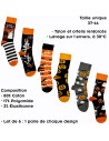 Chaussettes fantaisie unisexes en coton taille unique 37-44