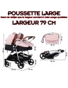 Poussette jumeaux ou enfants rapprochés avec ou sans siège auto