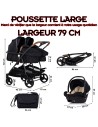 Poussette jumeaux ou enfants rapprochés avec ou sans siège auto